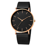 Montre de luxe pour femmes, bracelet en maille, ultra-mince, tendance, or Rose,