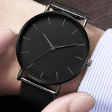 Saati masculino — Montre à Quartz en acier inoxydable pour hommes