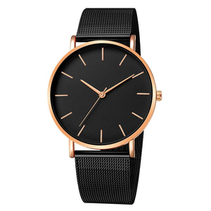 Montre de luxe pour femmes, bracelet en maille, ultra-mince, tendance, or Rose,