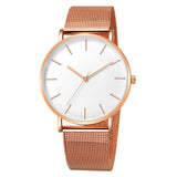 Montre de luxe pour femmes, bracelet en maille, ultra-mince, tendance, or Rose,