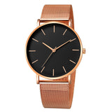 Montre de luxe pour femmes, bracelet en maille, ultra-mince, tendance, or Rose,